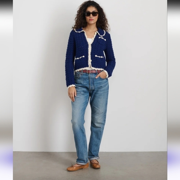 Alex Mill Molly Hand- Crochet Cardigan Size Medium NWOT - Picture 4 of 16